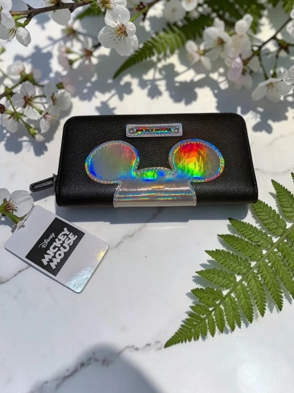 NWT Disney Mickey Mouse Black Wallet with Holographic Ears